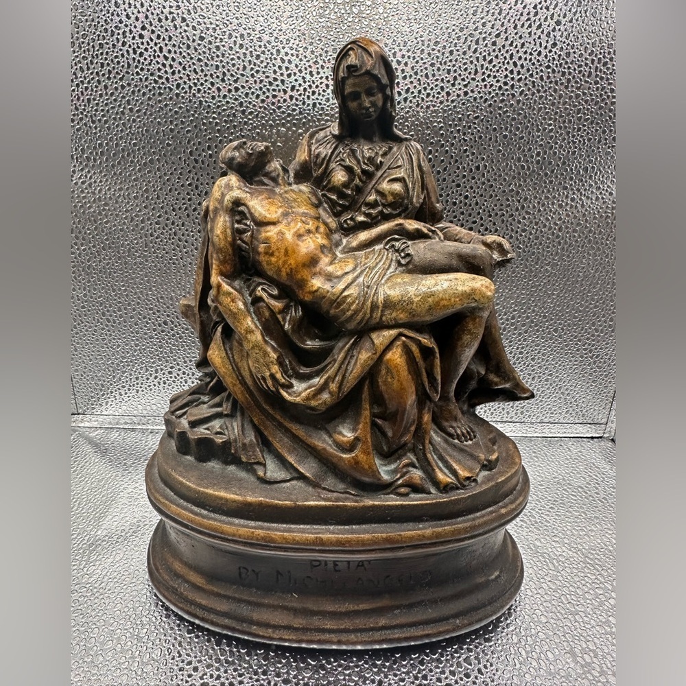Pieta Statue Bronze Looking Finish Vintage Casting